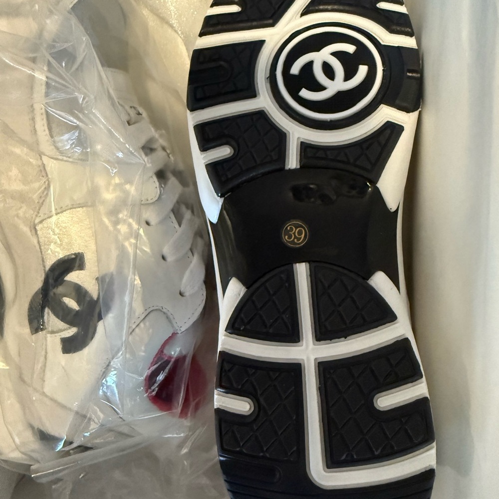 Chanel Black and White Athletic Shoes - Picture 5 of 6